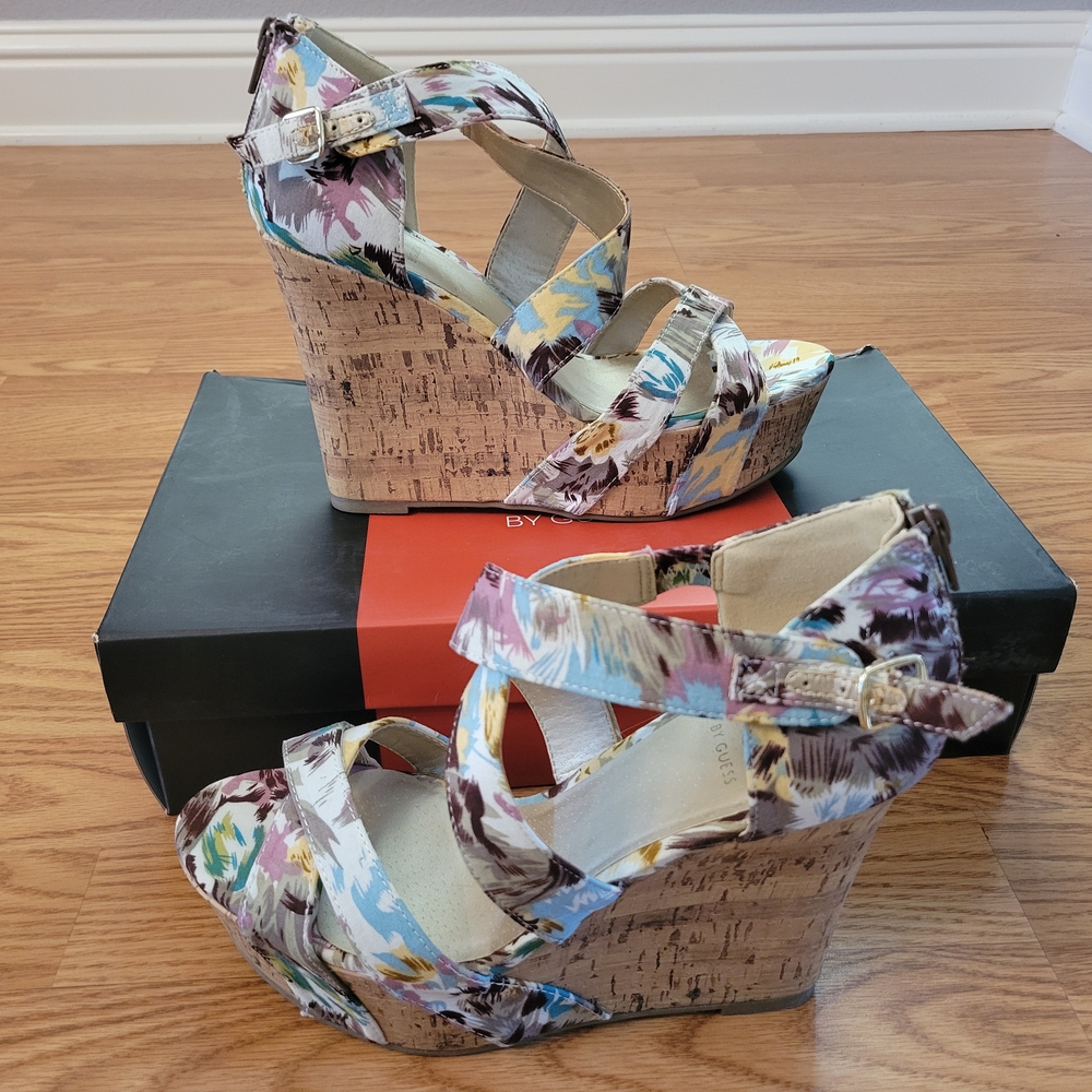 G by Guess Multicolor Espadrille Wedges